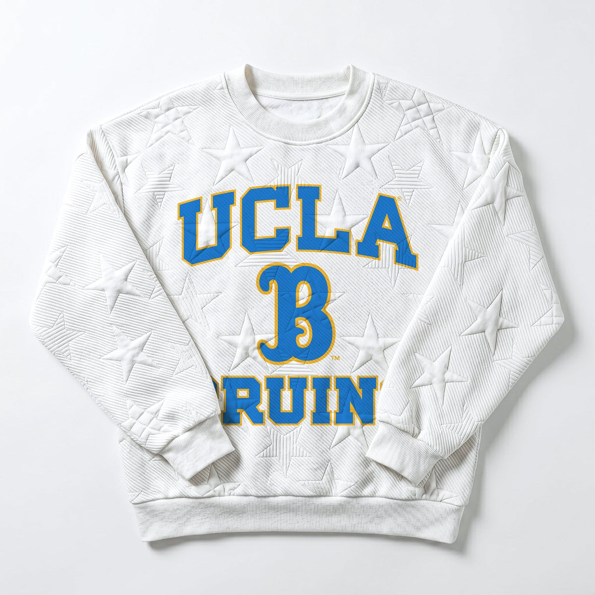 UCLA BRUINS BIG PLAY ENERGY EMBOSSED STAR CREWNECK