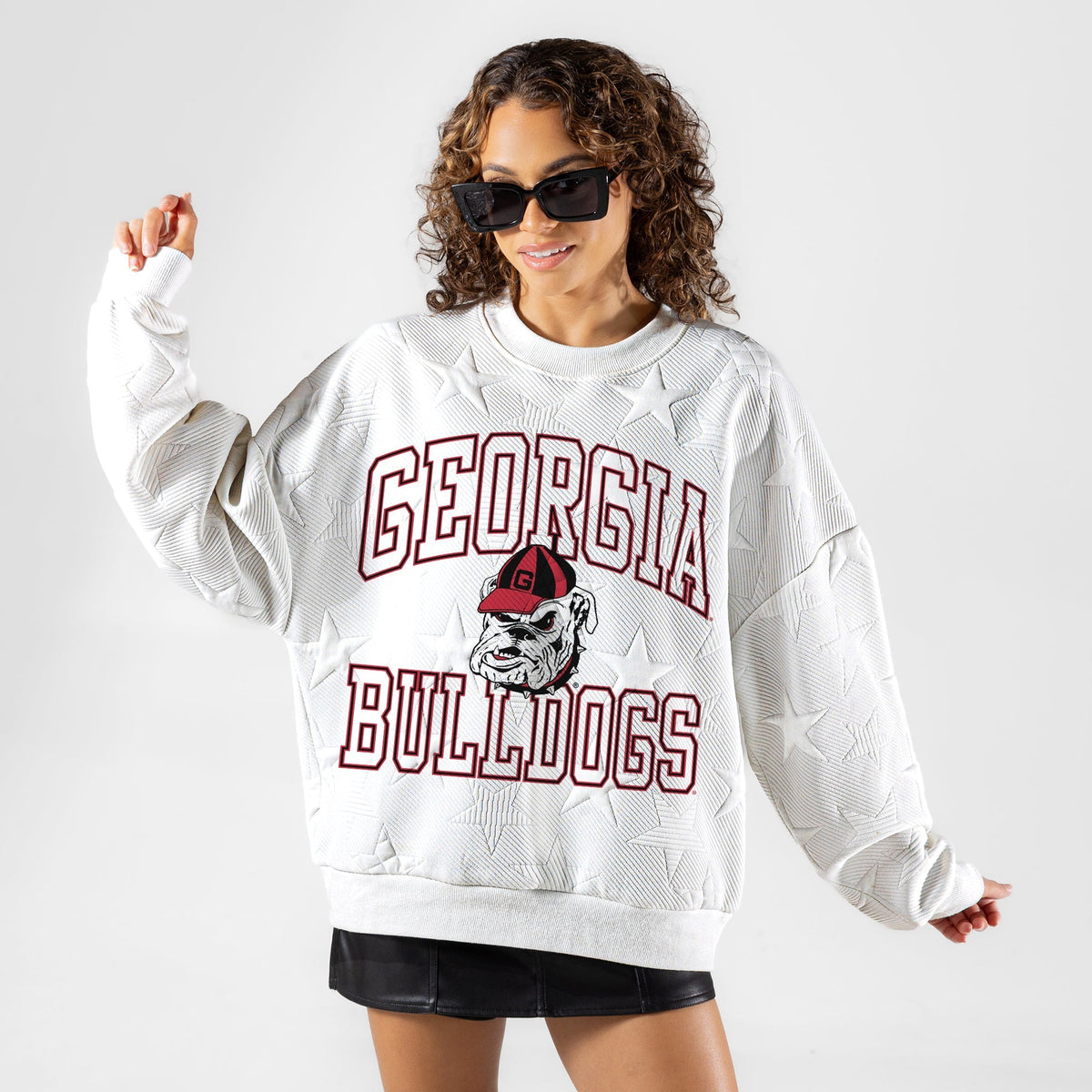 GEORGIA BULLDOGS BIG PLAY ENERGY EMBOSSED STAR CREWNECK