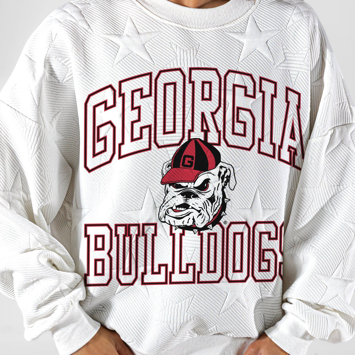 GEORGIA BULLDOGS BIG PLAY ENERGY EMBOSSED STAR CREWNECK