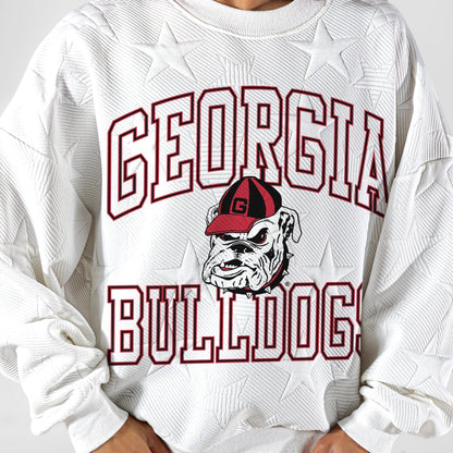 GEORGIA BULLDOGS BIG PLAY ENERGY EMBOSSED STAR CREWNECK