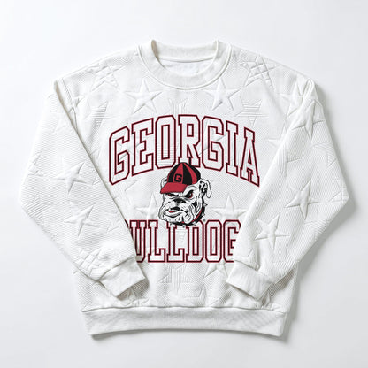 GEORGIA BULLDOGS BIG PLAY ENERGY EMBOSSED STAR CREWNECK