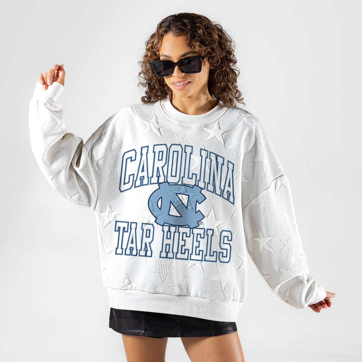 NORTH CAROLINA TAR HEELS BIG PLAY ENERGY EMBOSSED STAR CREWNECK