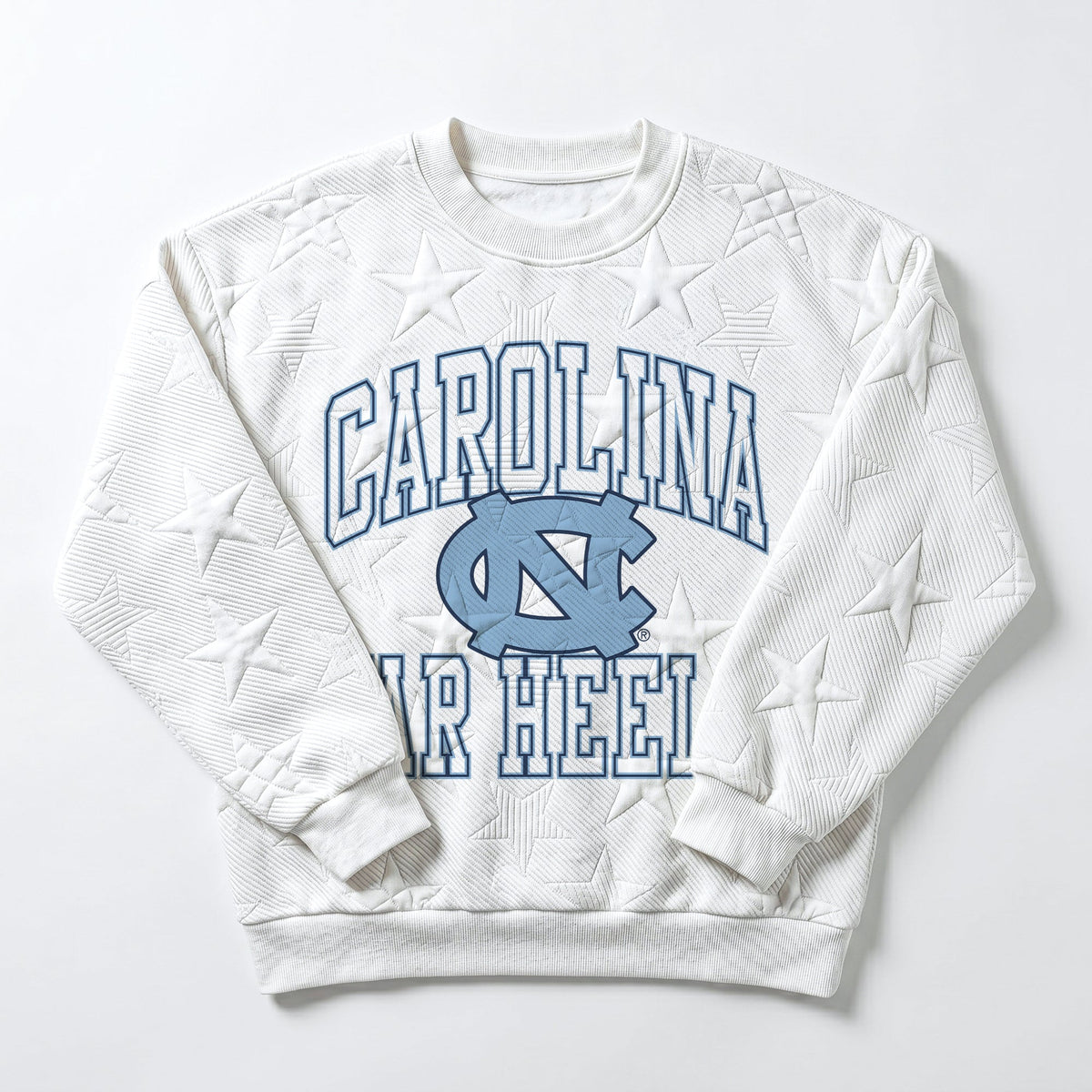 NORTH CAROLINA TAR HEELS BIG PLAY ENERGY EMBOSSED STAR CREWNECK