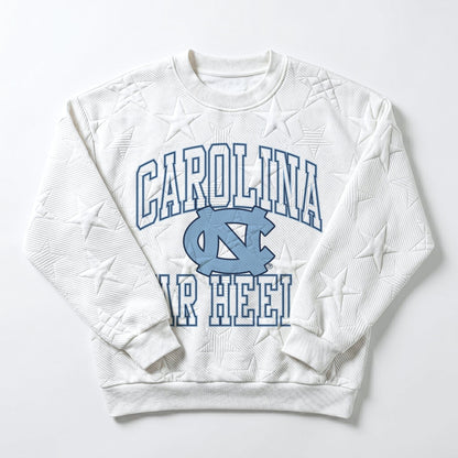 NORTH CAROLINA TAR HEELS BIG PLAY ENERGY EMBOSSED STAR CREWNECK