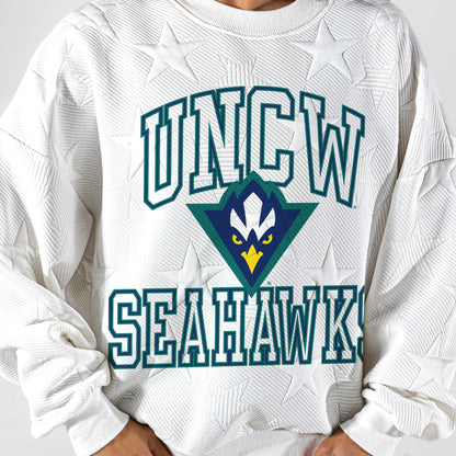 UNC WILMINGTON SEAHAWKS BIG PLAY ENERGY EMBOSSED STAR CREWNECK