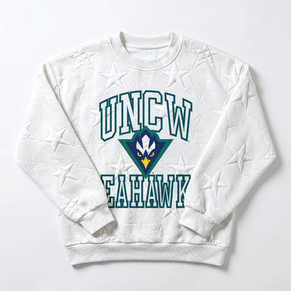 UNC WILMINGTON SEAHAWKS BIG PLAY ENERGY EMBOSSED STAR CREWNECK