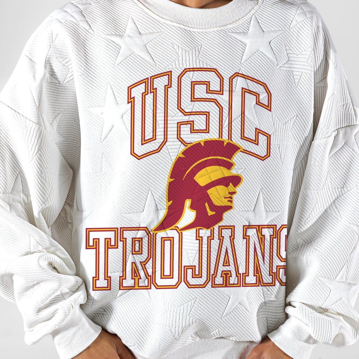 USC TROJANS BIG PLAY ENERGY EMBOSSED STAR CREWNECK