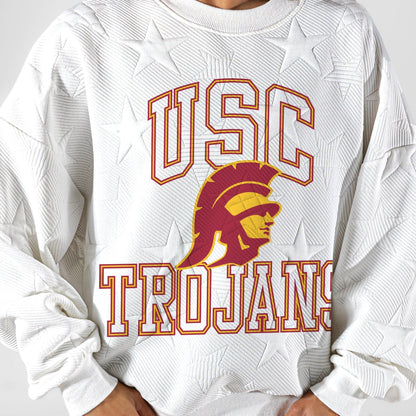 USC TROJANS BIG PLAY ENERGY EMBOSSED STAR CREWNECK