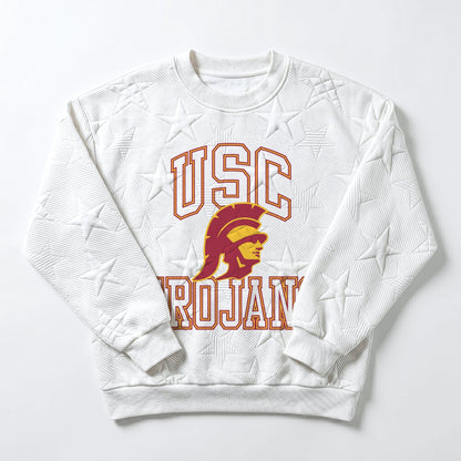 USC TROJANS BIG PLAY ENERGY EMBOSSED STAR CREWNECK