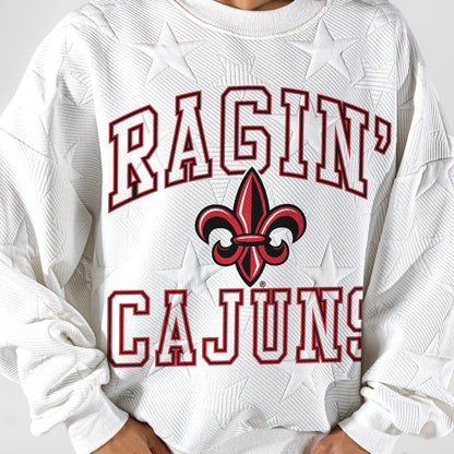 LOUISIANA RAGIN' CAJUNS BIG PLAY ENERGY EMBOSSED STAR CREWNECK