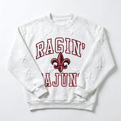 LOUISIANA RAGIN' CAJUNS BIG PLAY ENERGY EMBOSSED STAR CREWNECK