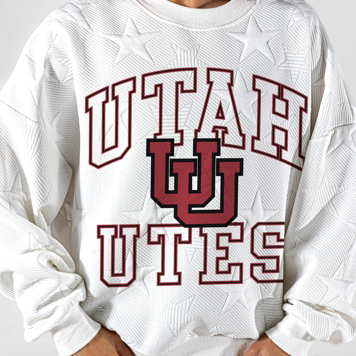 UTAH UTES BIG PLAY ENERGY EMBOSSED STAR CREWNECK