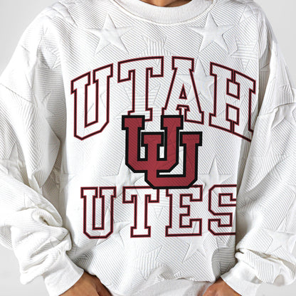 UTAH UTES BIG PLAY ENERGY EMBOSSED STAR CREWNECK