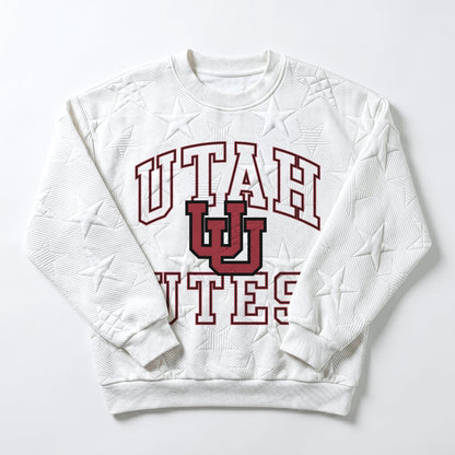 UTAH UTES BIG PLAY ENERGY EMBOSSED STAR CREWNECK