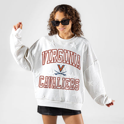 VIRGINIA CAVALIERS BIG PLAY ENERGY EMBOSSED STAR CREWNECK
