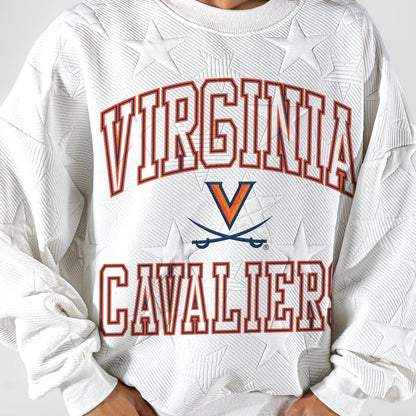 VIRGINIA CAVALIERS BIG PLAY ENERGY EMBOSSED STAR CREWNECK