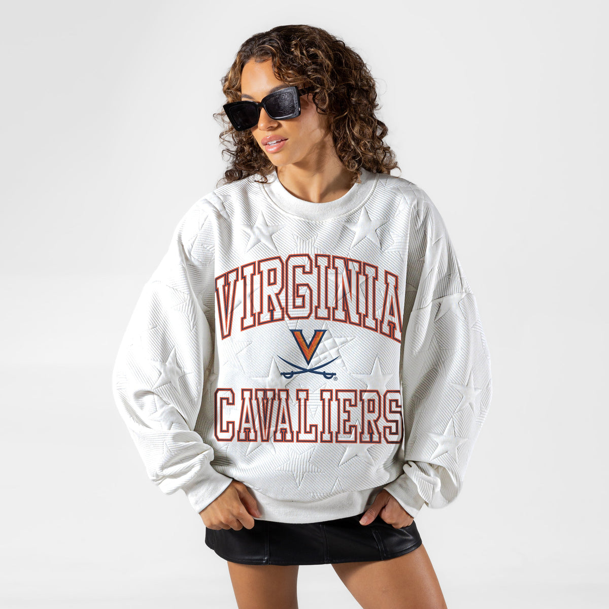 VIRGINIA CAVALIERS BIG PLAY ENERGY EMBOSSED STAR CREWNECK