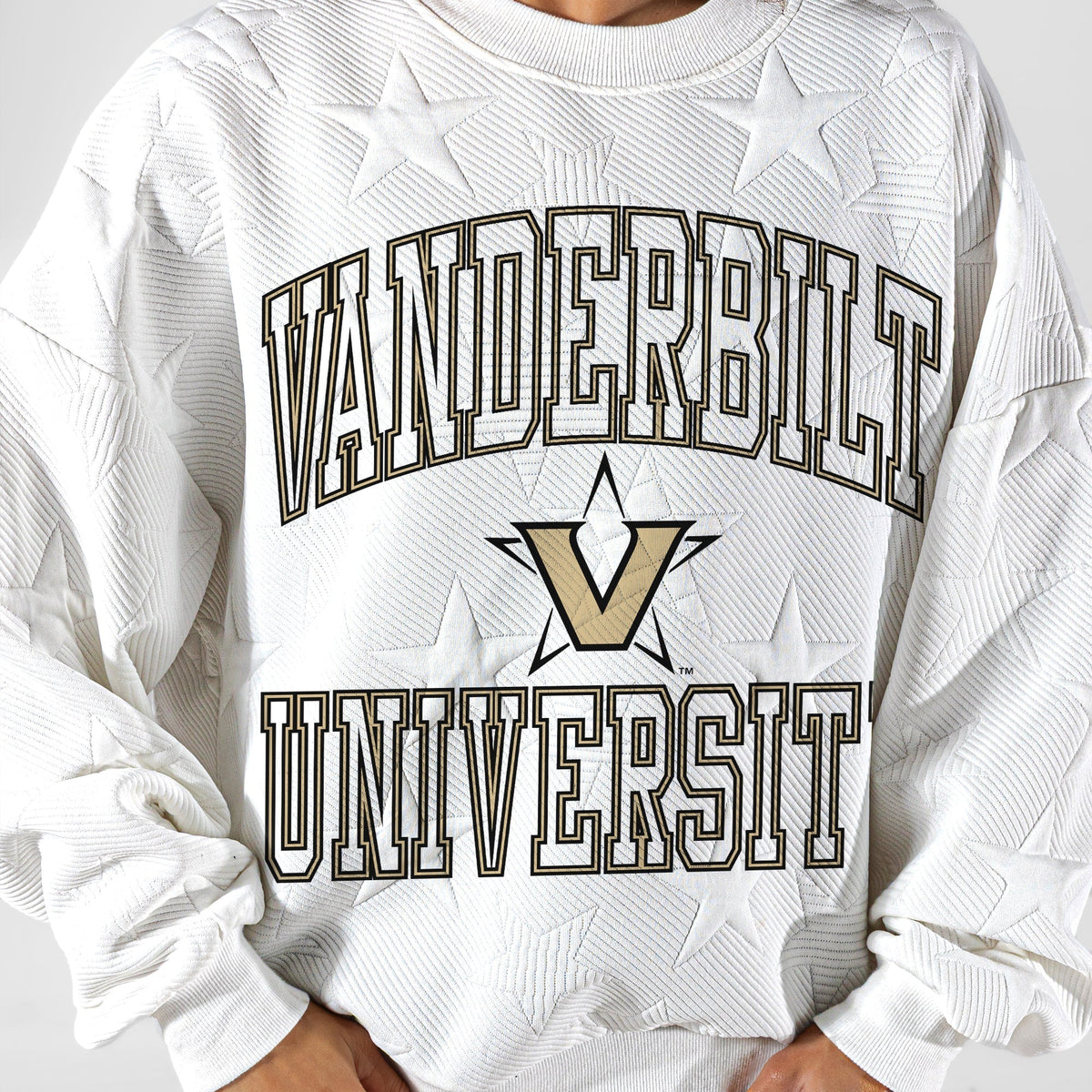 VANDERBILT COMMODORES BIG PLAY ENERGY EMBOSSED STAR CREWNECK