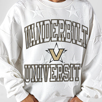 VANDERBILT COMMODORES BIG PLAY ENERGY EMBOSSED STAR CREWNECK