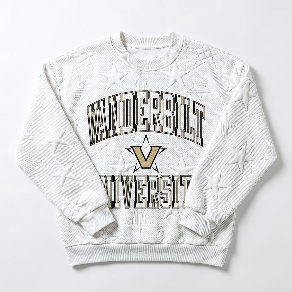 VANDERBILT COMMODORES BIG PLAY ENERGY EMBOSSED STAR CREWNECK
