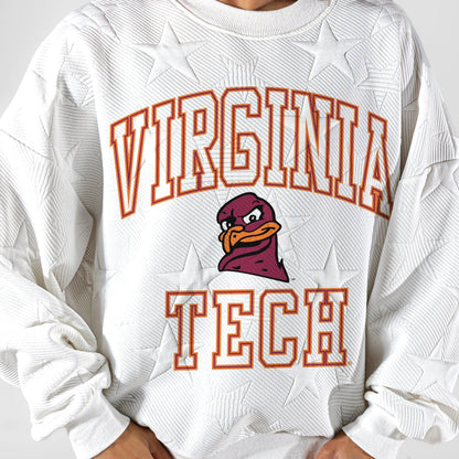 VIRGINIA TECH HOKIES BIG PLAY ENERGY EMBOSSED STAR CREWNECK