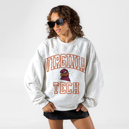 VIRGINIA TECH HOKIES BIG PLAY ENERGY EMBOSSED STAR CREWNECK