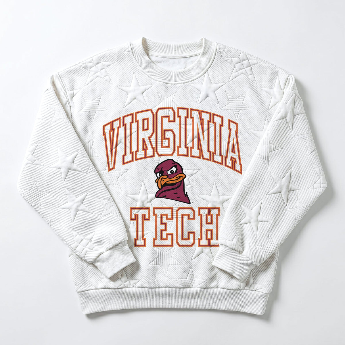 VIRGINIA TECH HOKIES BIG PLAY ENERGY EMBOSSED STAR CREWNECK