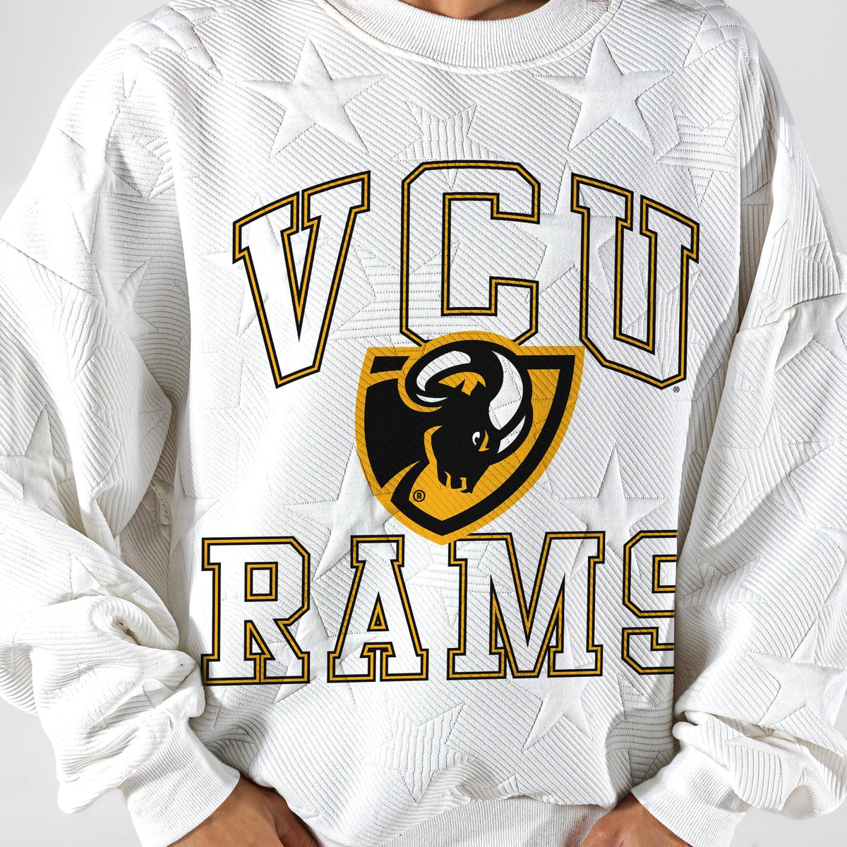 VIRGINIA COMMONWEALTH RAMS BIG PLAY ENERGY EMBOSSED STAR CREWNECK