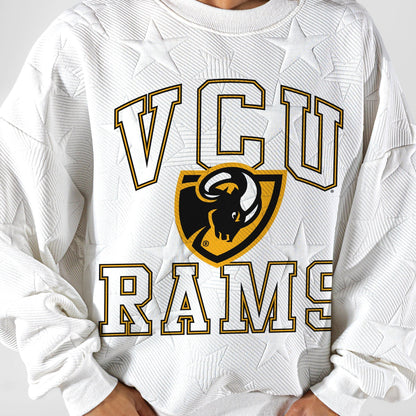 VIRGINIA COMMONWEALTH RAMS BIG PLAY ENERGY EMBOSSED STAR CREWNECK