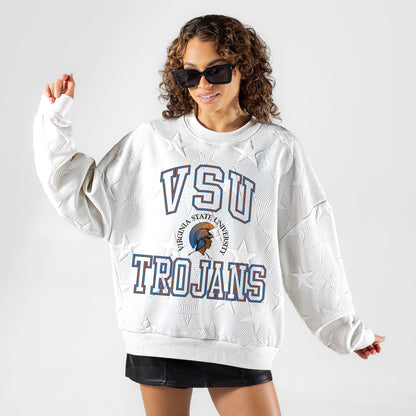 VIRGINIA STATE TROJANS BIG PLAY ENERGY EMBOSSED STAR CREWNECK