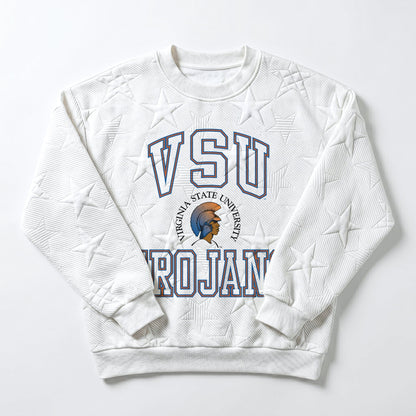 VIRGINIA STATE TROJANS BIG PLAY ENERGY EMBOSSED STAR CREWNECK