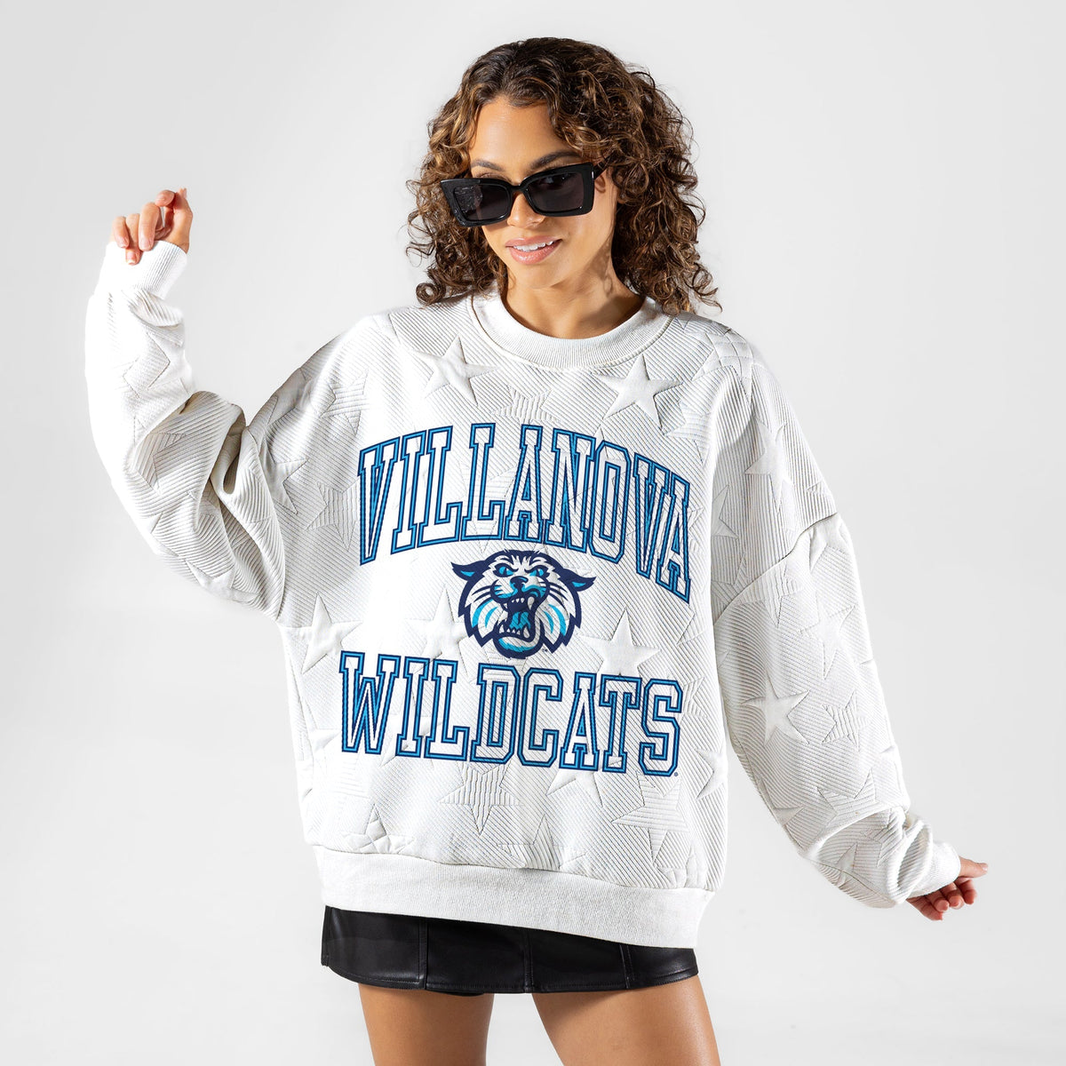 VILLANOVA WILDCATS BIG PLAY ENERGY EMBOSSED STAR CREWNECK