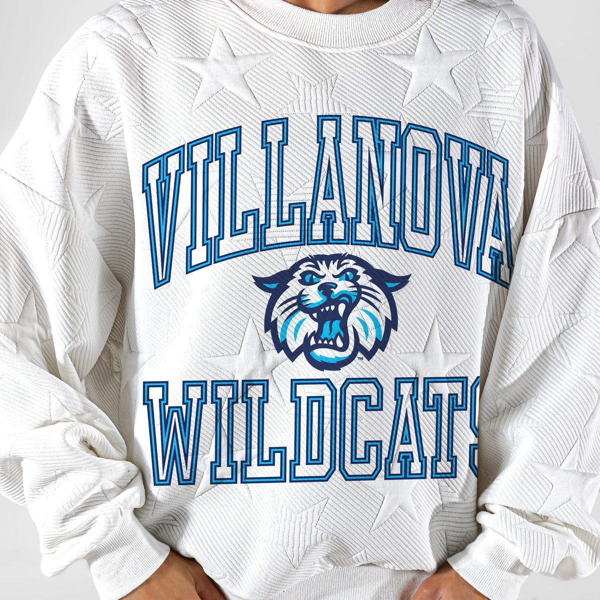 VILLANOVA WILDCATS BIG PLAY ENERGY EMBOSSED STAR CREWNECK