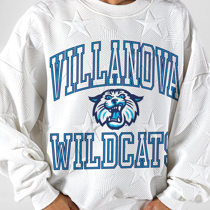VILLANOVA WILDCATS BIG PLAY ENERGY EMBOSSED STAR CREWNECK