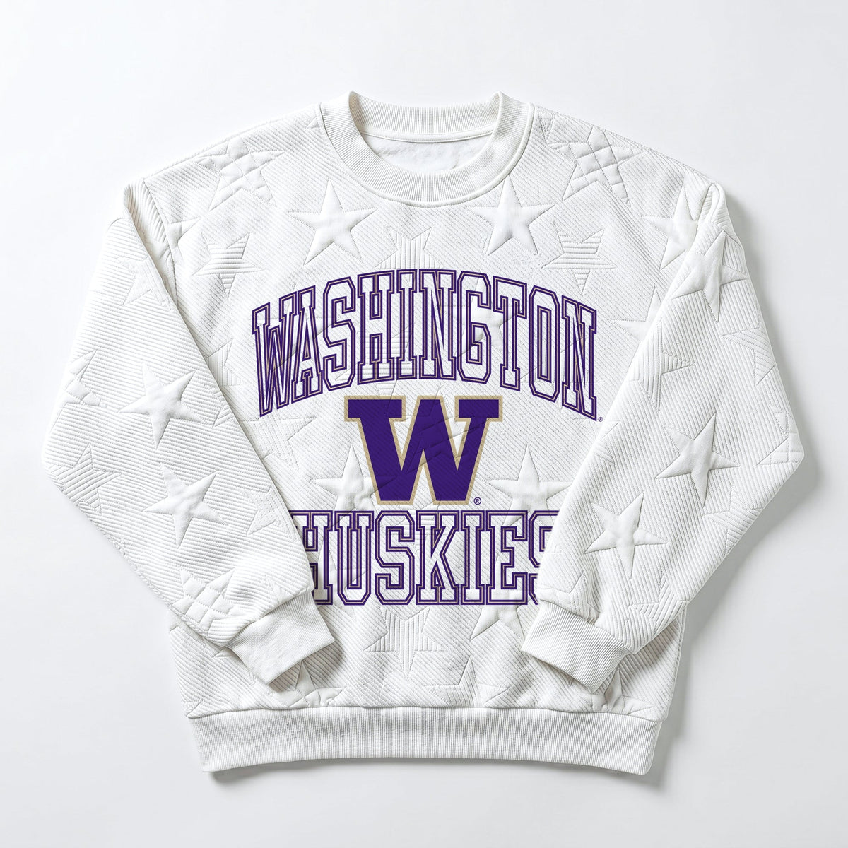 WASHINGTON HUSKIES BIG PLAY ENERGY EMBOSSED STAR CREWNECK