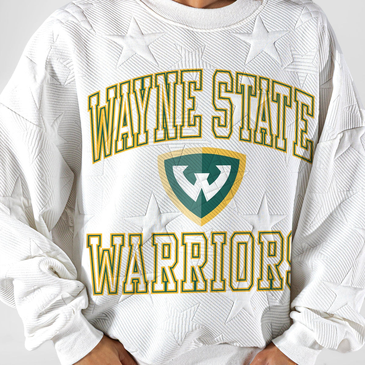 WAYNE STATE WARRIORS BIG PLAY ENERGY EMBOSSED STAR CREWNECK