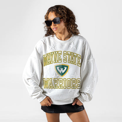 WAYNE STATE WARRIORS BIG PLAY ENERGY EMBOSSED STAR CREWNECK