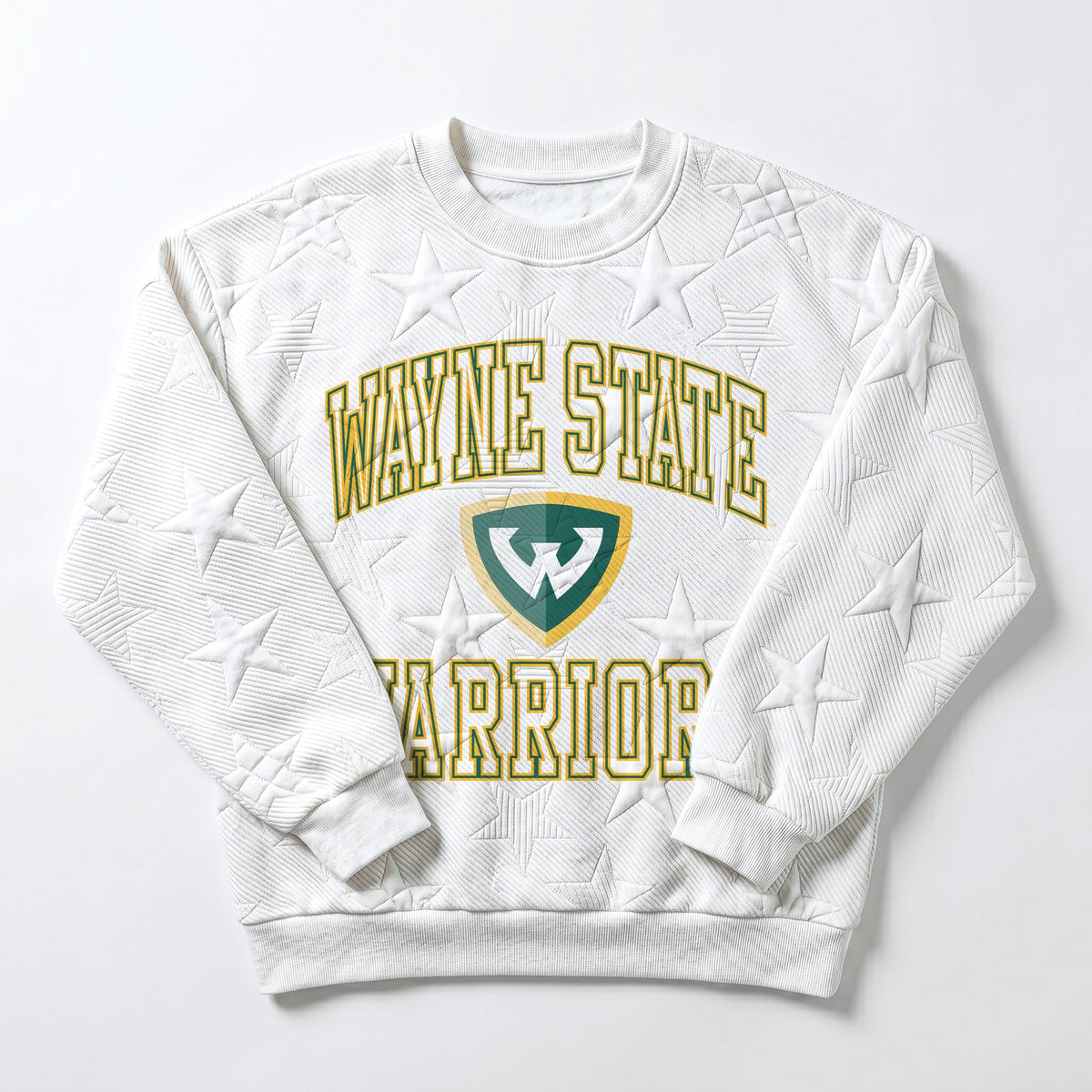 WAYNE STATE WARRIORS BIG PLAY ENERGY EMBOSSED STAR CREWNECK