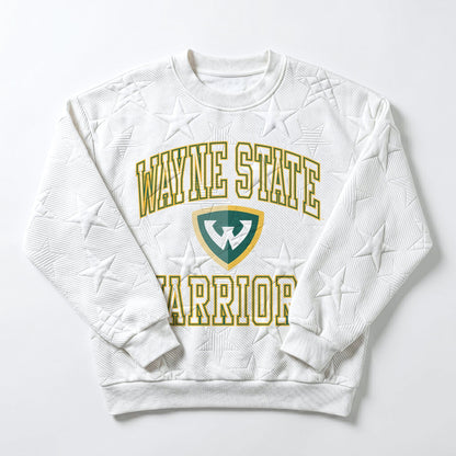 WAYNE STATE WARRIORS BIG PLAY ENERGY EMBOSSED STAR CREWNECK