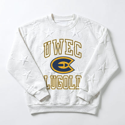 WISCONSIN-EAU CLAIRE BLUGOLDS BIG PLAY ENERGY EMBOSSED STAR CREWNECK