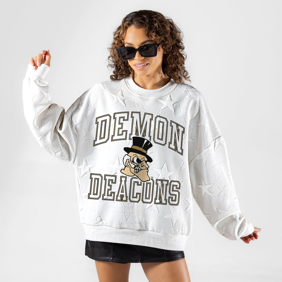 WAKE FOREST DEMON DEACONS BIG PLAY ENERGY EMBOSSED STAR CREWNECK