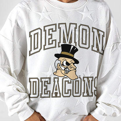 WAKE FOREST DEMON DEACONS BIG PLAY ENERGY EMBOSSED STAR CREWNECK