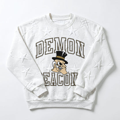 WAKE FOREST DEMON DEACONS BIG PLAY ENERGY EMBOSSED STAR CREWNECK