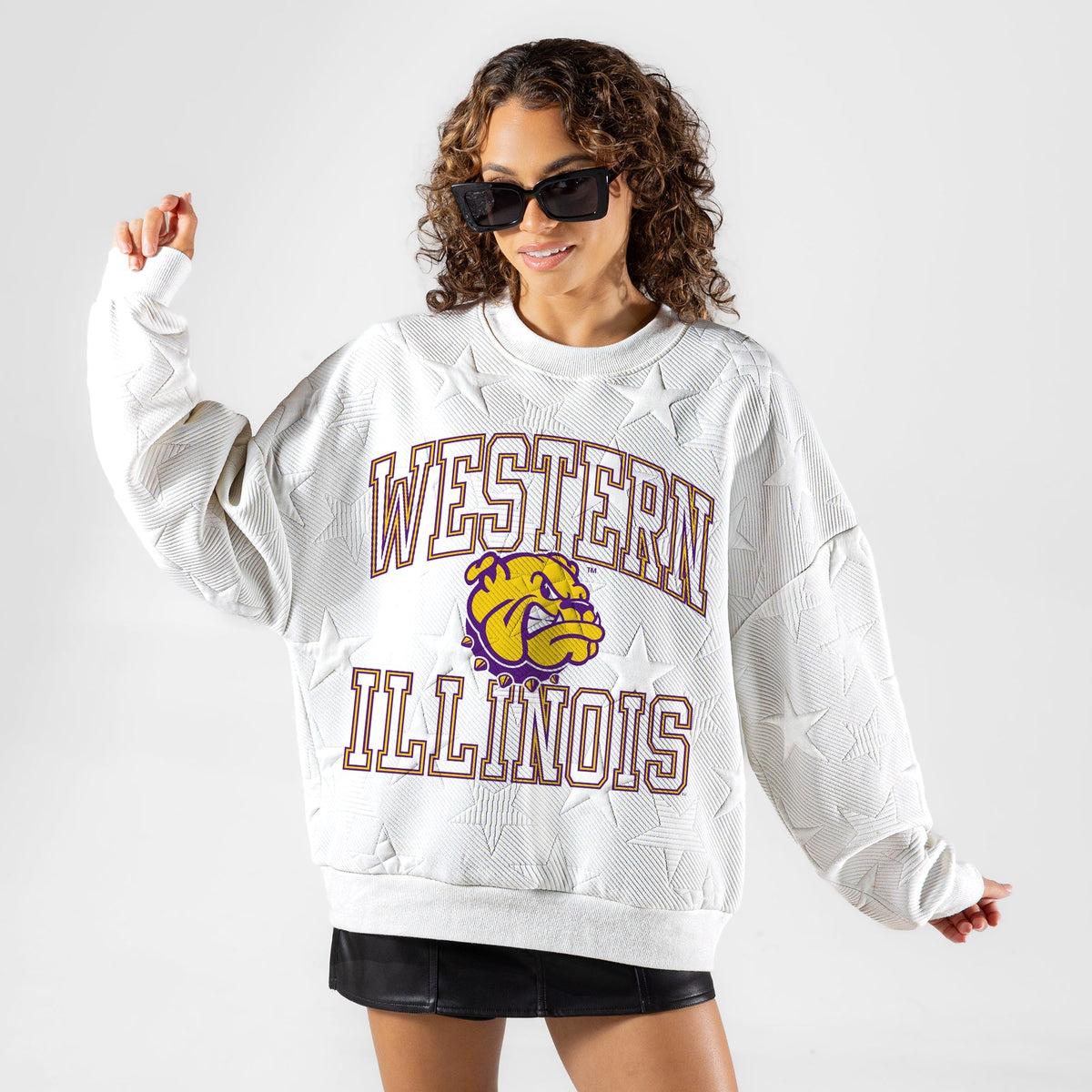 WESTERN ILLINOIS LEATHERNECKS BIG PLAY ENERGY EMBOSSED STAR CREWNECK