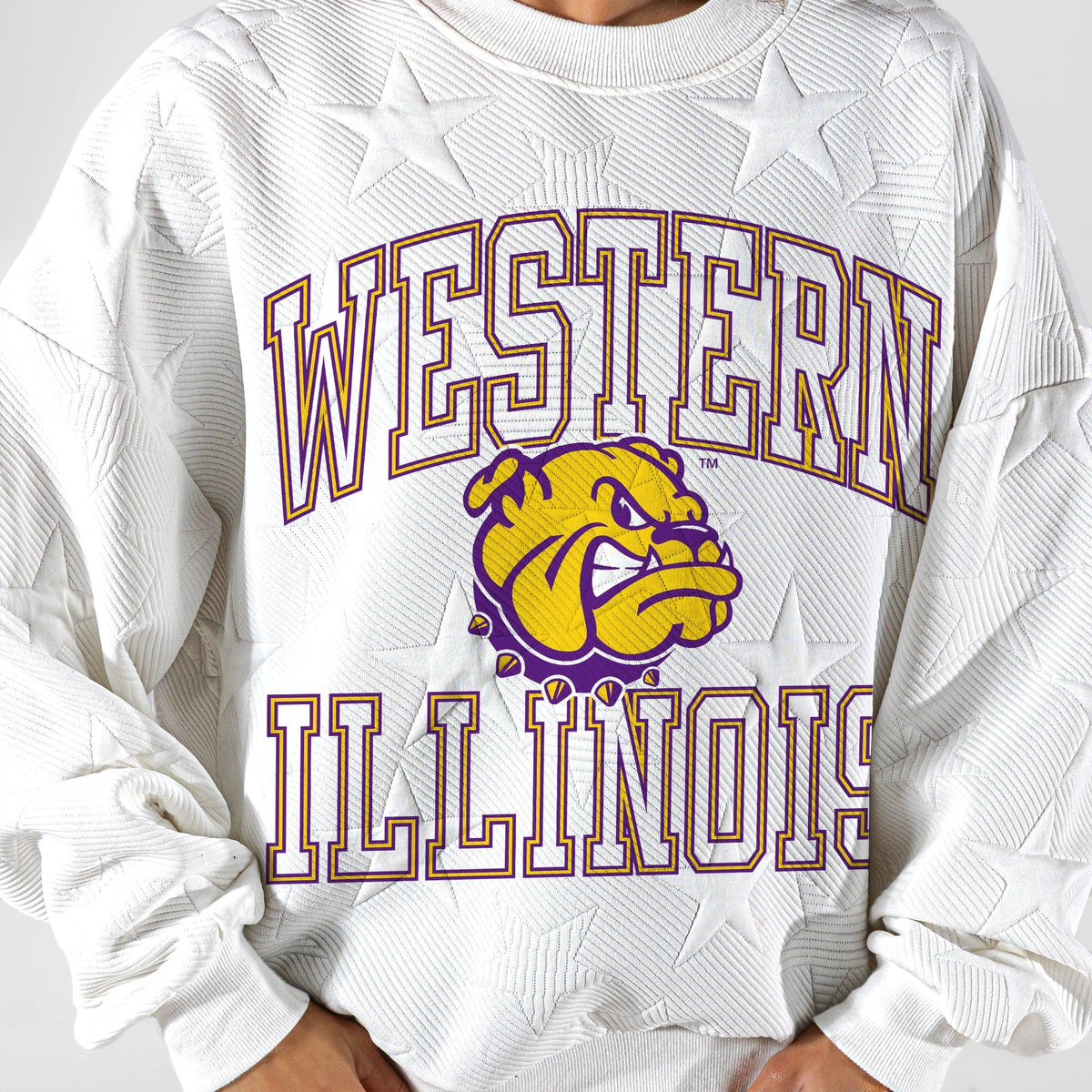 WESTERN ILLINOIS LEATHERNECKS BIG PLAY ENERGY EMBOSSED STAR CREWNECK