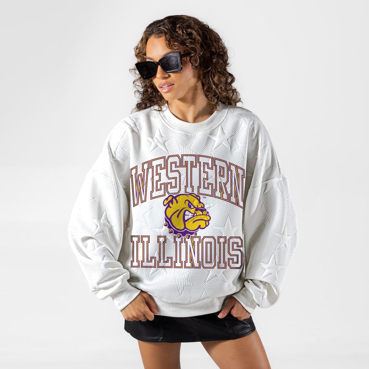 WESTERN ILLINOIS LEATHERNECKS BIG PLAY ENERGY EMBOSSED STAR CREWNECK