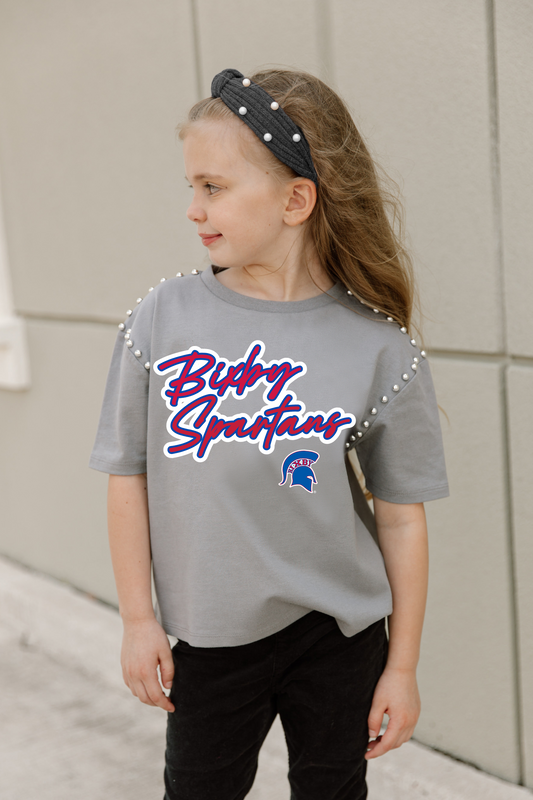 BIXBY SPARTAN SPIRIT STUDDED CROP TEE YOUTH