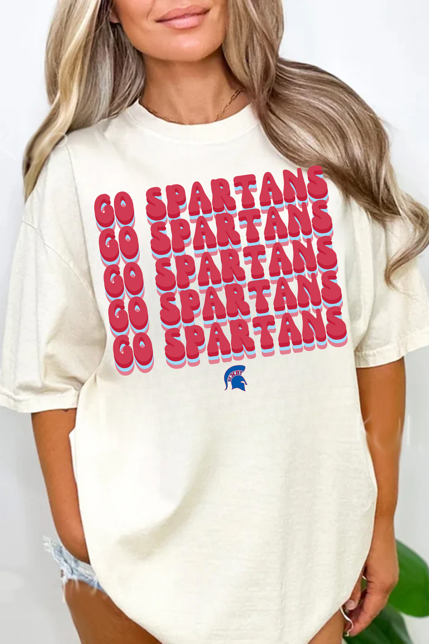 RETRO GO SPARTANS GARMENT WASHED TEE