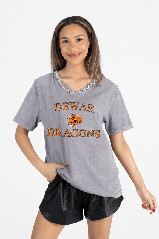 DEWAR DRAGONS RHINESTONE V - NECK TEE - The Club