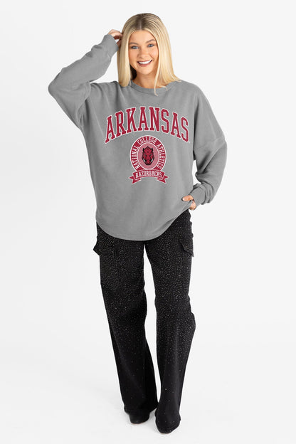 ARKANSAS RAZORBACKS TRAINING VINTAGE WASH CORDED PULLOVER